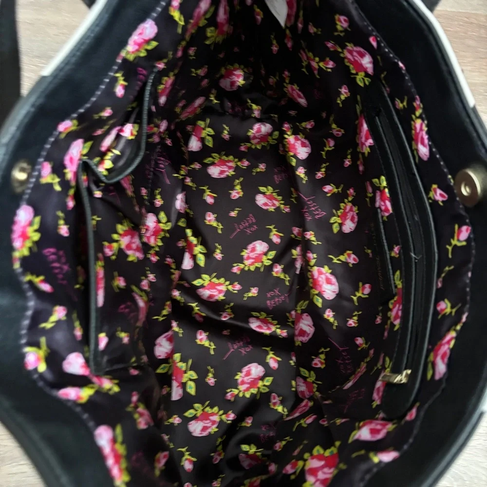 Betsey Johnson All That Jazz striped Faux Leather Tote